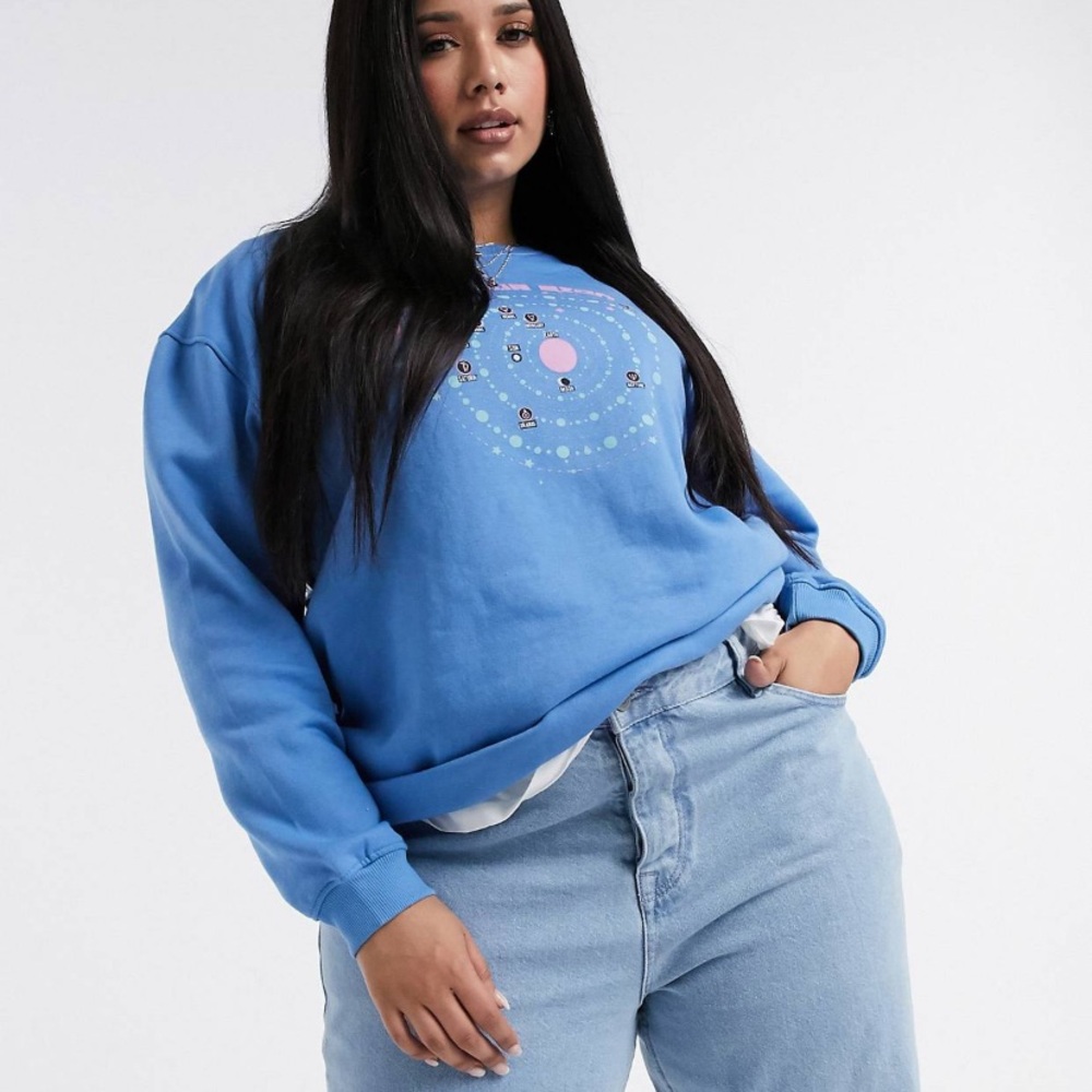 Daisy Street Plus oversized sweatshirt with astrology graphic